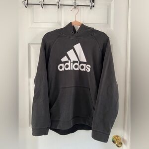 adidas Black Hoodie with White Logo
